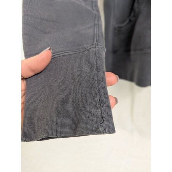 American Giant Sweater Womens Medium Blue grey Classic Zip Hooded Drawstring H4 - Picture 3 of 10